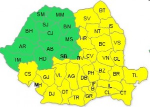 atentionare meteo cod galben