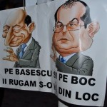 proteste 22 ianuarie caricaturi Boc si Basescu