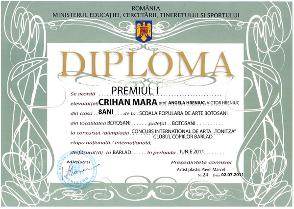 diploma Mara Crihan