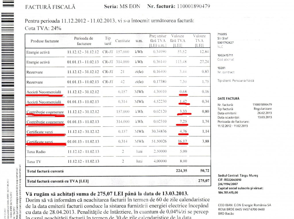 factura e.on botosani