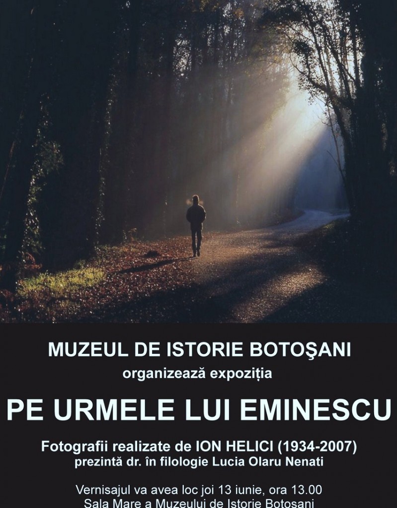 afis expozitie pe urmele lui eminescu