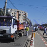 accident in zona lidl botosani, cu o masina de la Urban Serv