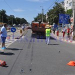 accident in zona lidl botosani, cu o masina de la Urban Serv