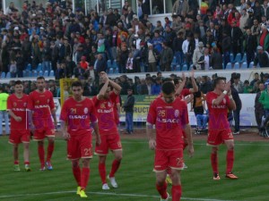 FC Botosani la iesirea din teren, dupa meciul cu Steaua