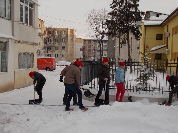 tinerii din PSD Botosani la deszapezit