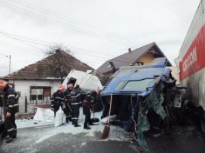 accident TIR-uri la Bihor