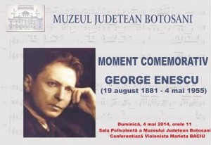 geoge enescu comemorat la Muzeul Judetean Botosani