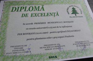 diploma primaria botosani partidul ecologist