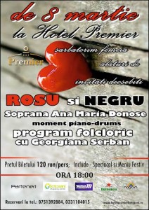 banner rosu si negru la hotel premier botosani