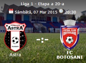 Astra Giurgiu- FC Botosani