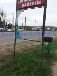 panou publicitar distrus la Flamanzi- Botosani