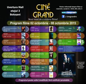 Program filme Cine Grand Botosani 2-8 octombrie 2015