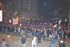 protest la Botosani - manifestanti in mars