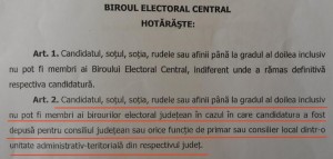 hotarare Biroul Electoral Central