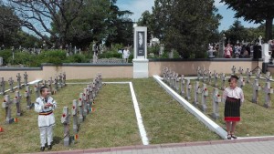 tricolor pe crucile eroilor din Cimitirul Pacea -Botosani