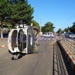 accident duba rasturnata in zona industriala din Botosani