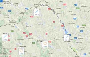 harta meteo- temperaturi botosani