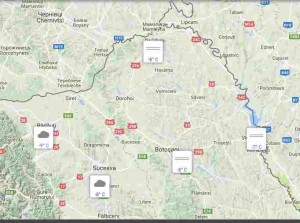 harta meteo- temperaturi botosani