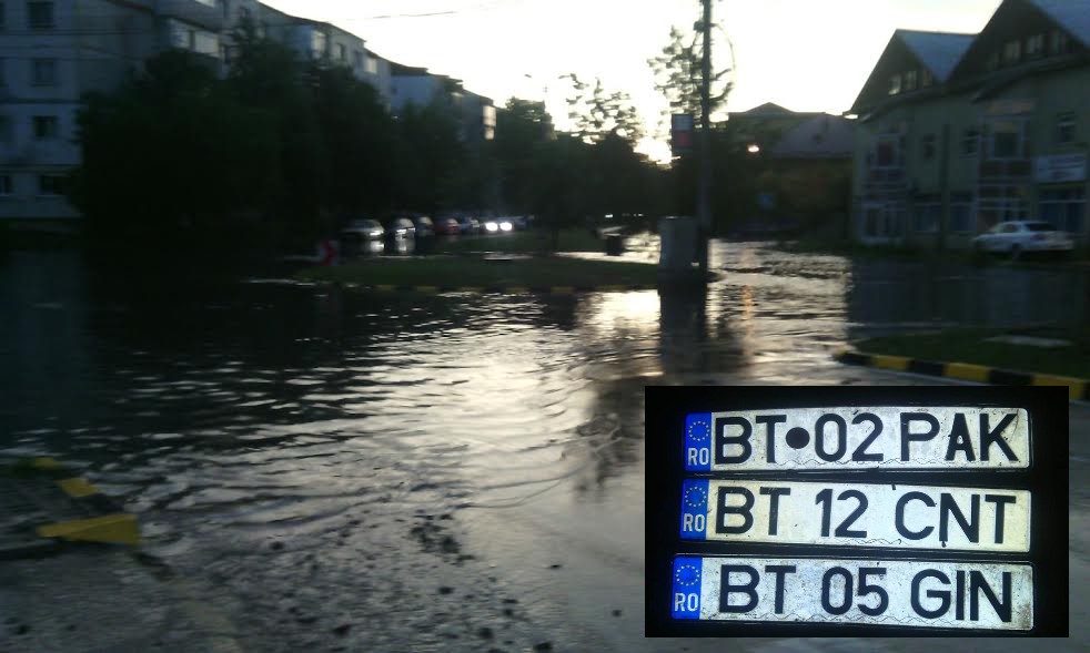 strada inundata botosani