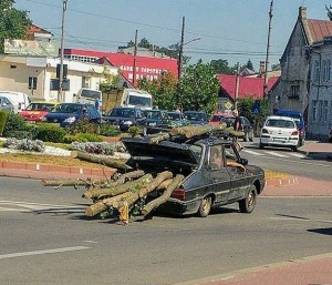 masina dacia incarcata cu lemne, dorohoi, botosani, stiri