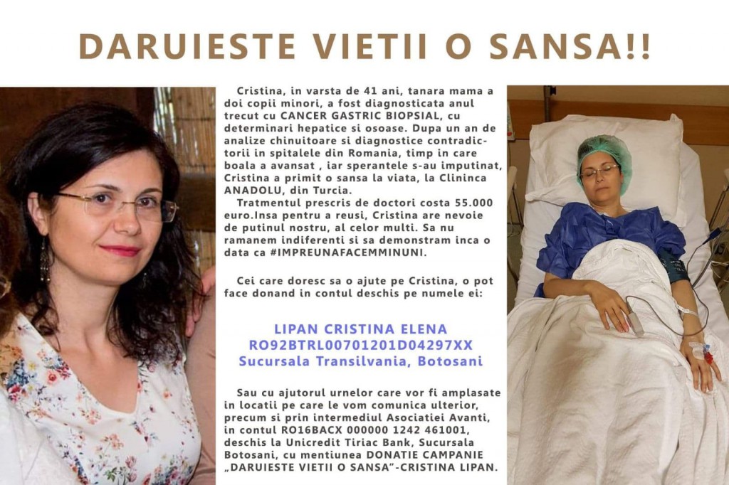 cristina lipan, stiri, botosani, apel umanitar