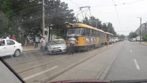 accident calea nationala tramvai si taxi 1