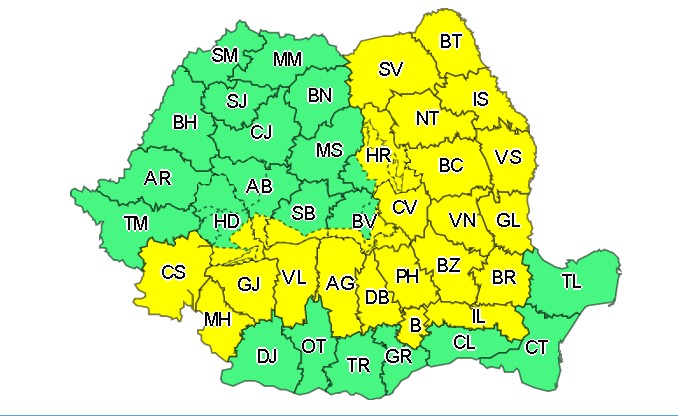 cod galben, harta, stiri, botosani, meteo