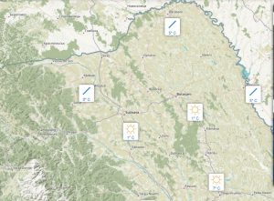 harta meteo- temperaturi Botosani- Suceava