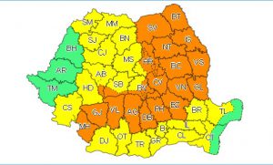 harta meteo de cod portocaliu la Botosani