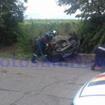 accident cu masina rasturnata in satul Cuza Voda din comuna Viisoara- Botosani (1)