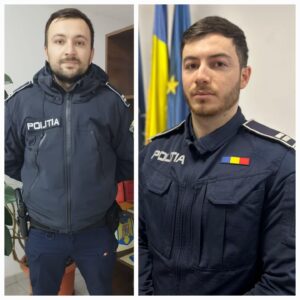 Iulian și Marius din cadrul Secției de Poliție Rurală nr. 9 Vlăsinești